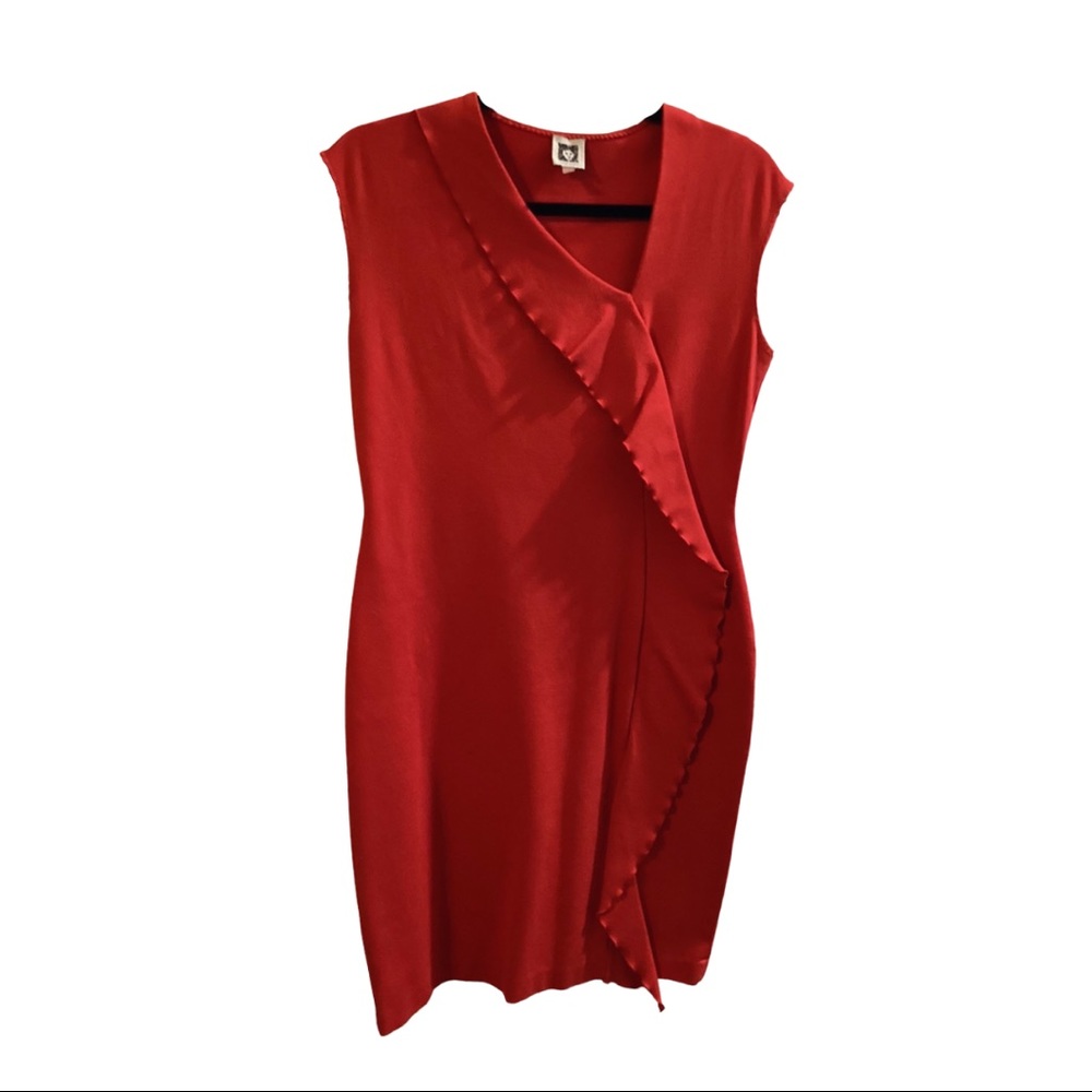 Classy, red Anne Klein dress.